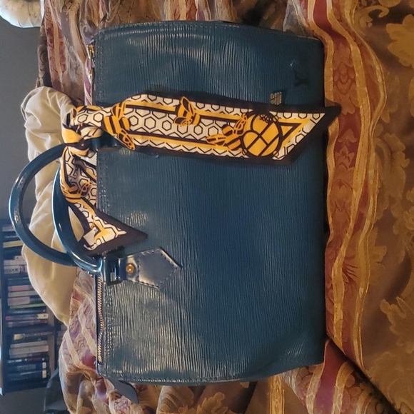 Louis vuitton crossberry blue -leather 35 tote bag keys brand new dust cover - Picture 8 of 16